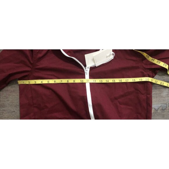 Craft + Flow Jacket Mens Small Burgundy Full Zip Hooded Jacket Snap Pockets New - Picture 7 of 8